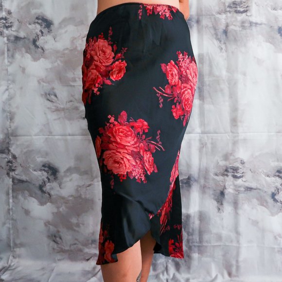 100% Silk Midi Skirt - Picture 3 of 4